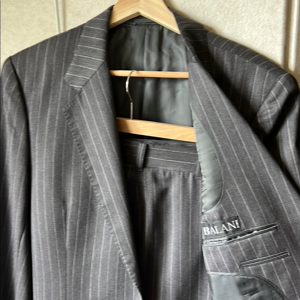 Balani Custom Suits Gray Pinstripe Men's Suit
